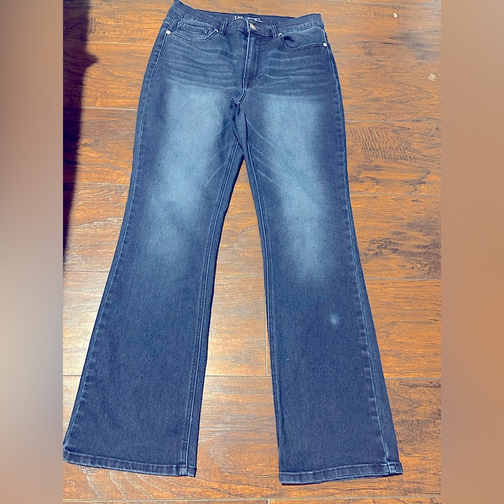 DG2 by Diane Gilman Dark Blue Flare Jeans